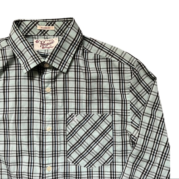 Plaid Penguin Button-Down Shirt - Picture 2 of 5